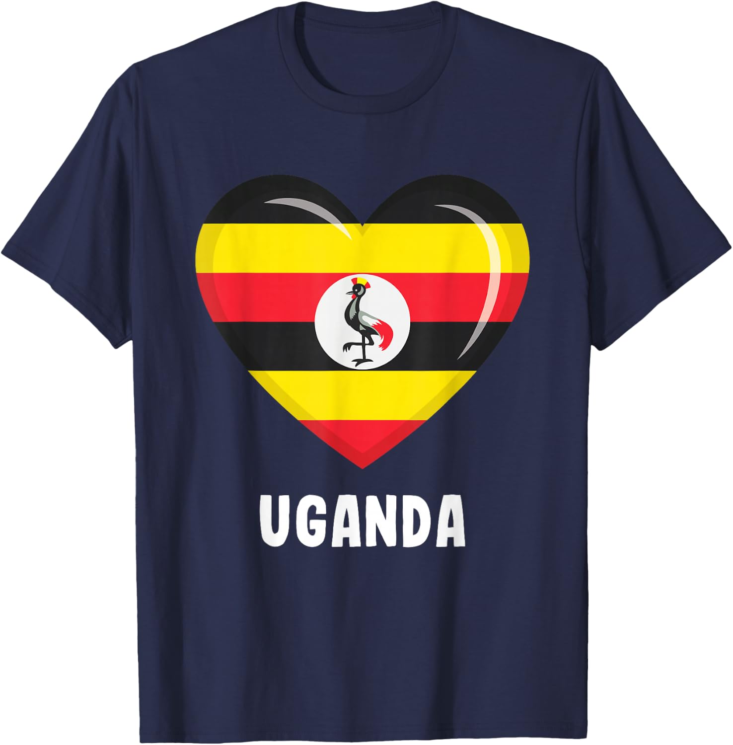Uganda Flag Jersey T-Shirt - T-Shirt | Navy