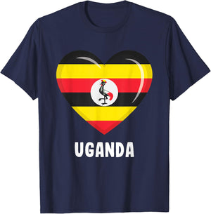 Uganda Flag Jersey T-Shirt - T-Shirt | Navy