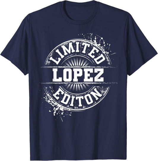 LOPEZ Funny Surname Family Tree Birthday Reunion Gift T-Shirt - T-Shirt | Navy