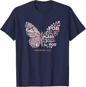 Jeremiah 29:11 Scripture Gift Faithful Christian Believer T-Shirt - T-Shirt | Navy