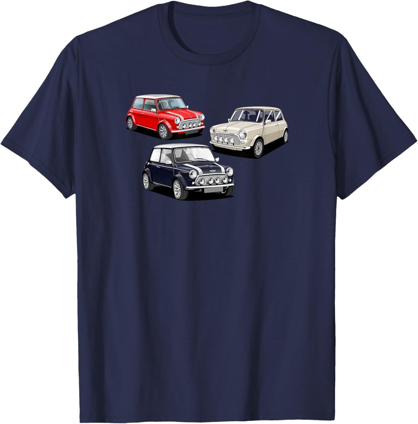 British Classic Cars - Red White and Blue Mini Collection T-Shirt - T-Shirt | Navy