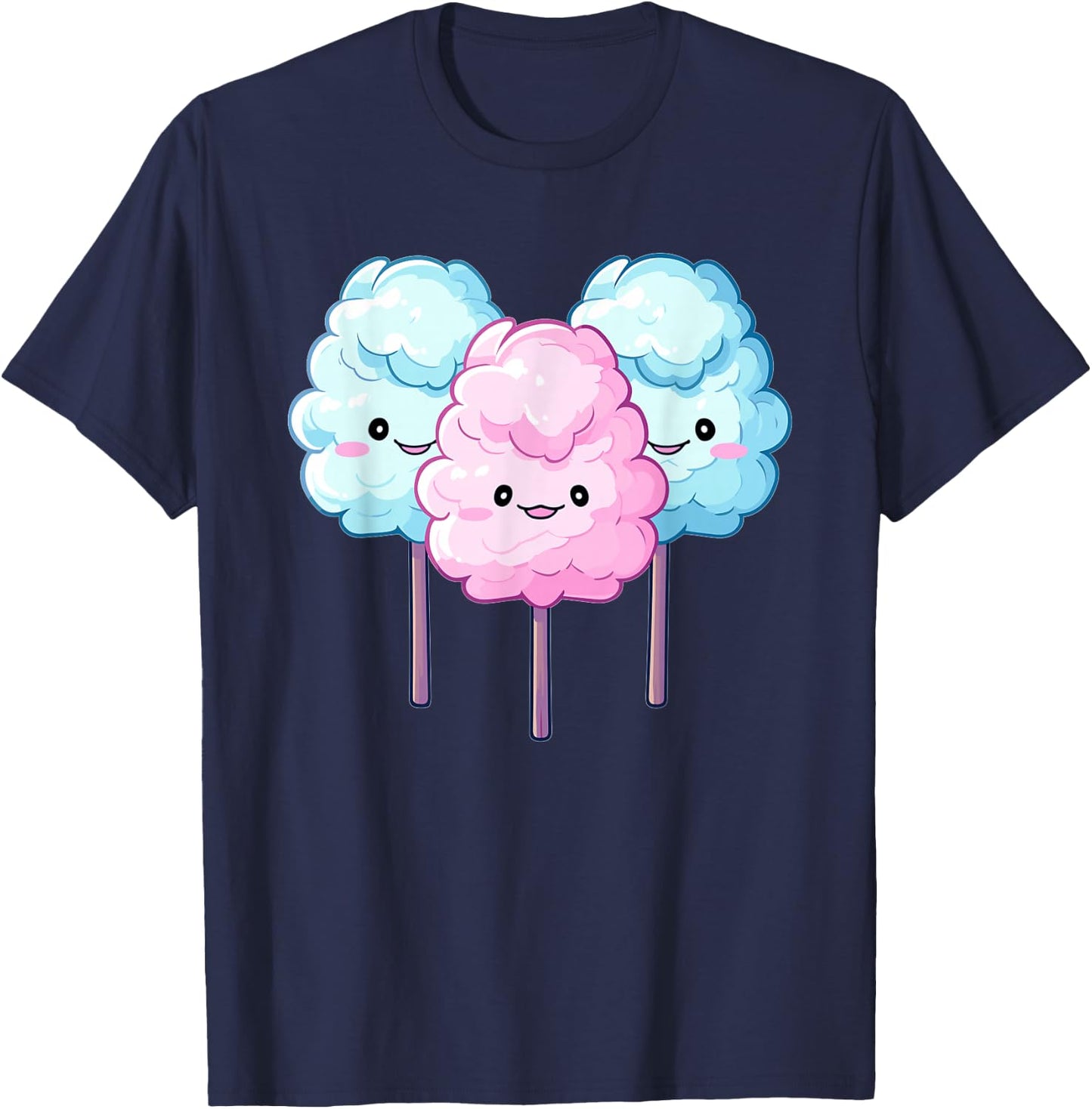 Cotton Candy Sticks Apparel Sweets Girls T-Shirt - T-Shirt | Navy