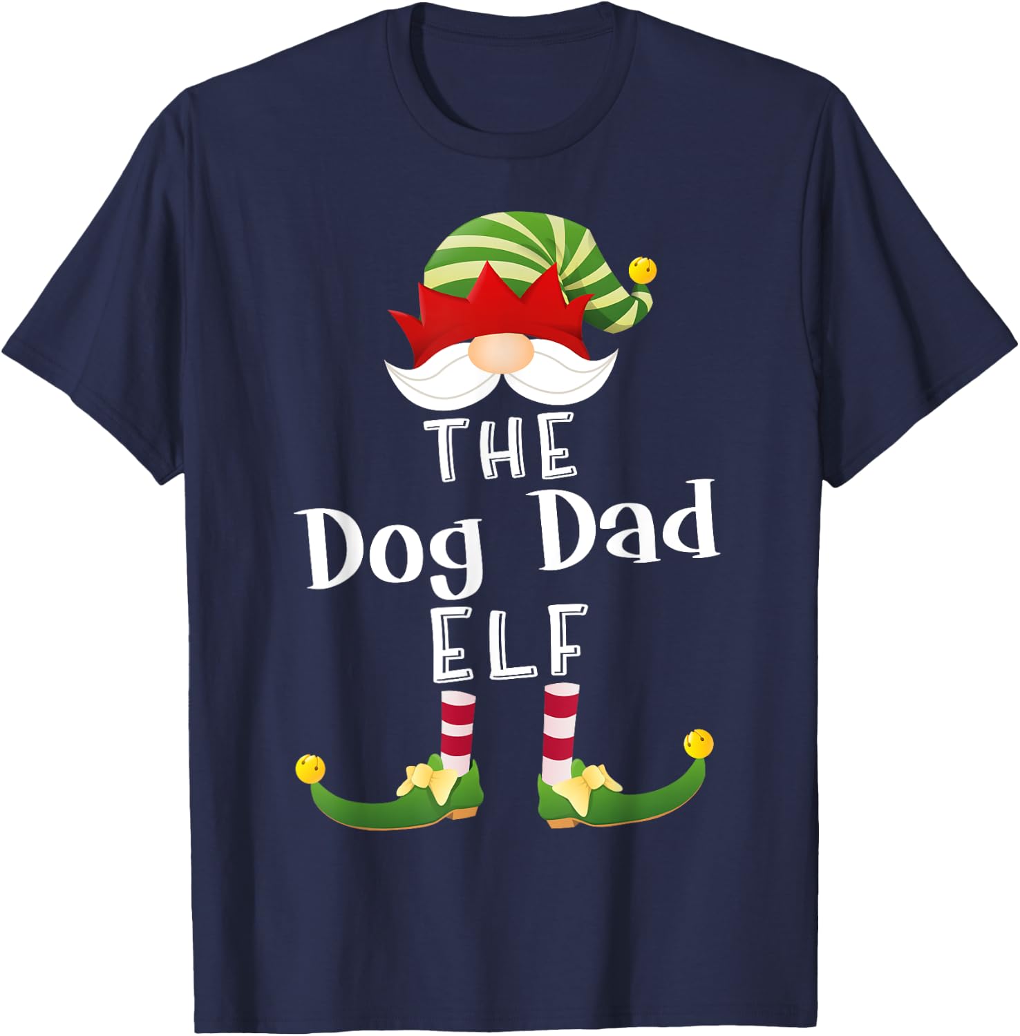 Dog Dad Elf Group Christmas Funny Pajama Party Women T-Shirt - T-Shirt | Navy