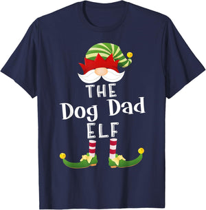 Dog Dad Elf Group Christmas Funny Pajama Party Women T-Shirt - T-Shirt | Navy
