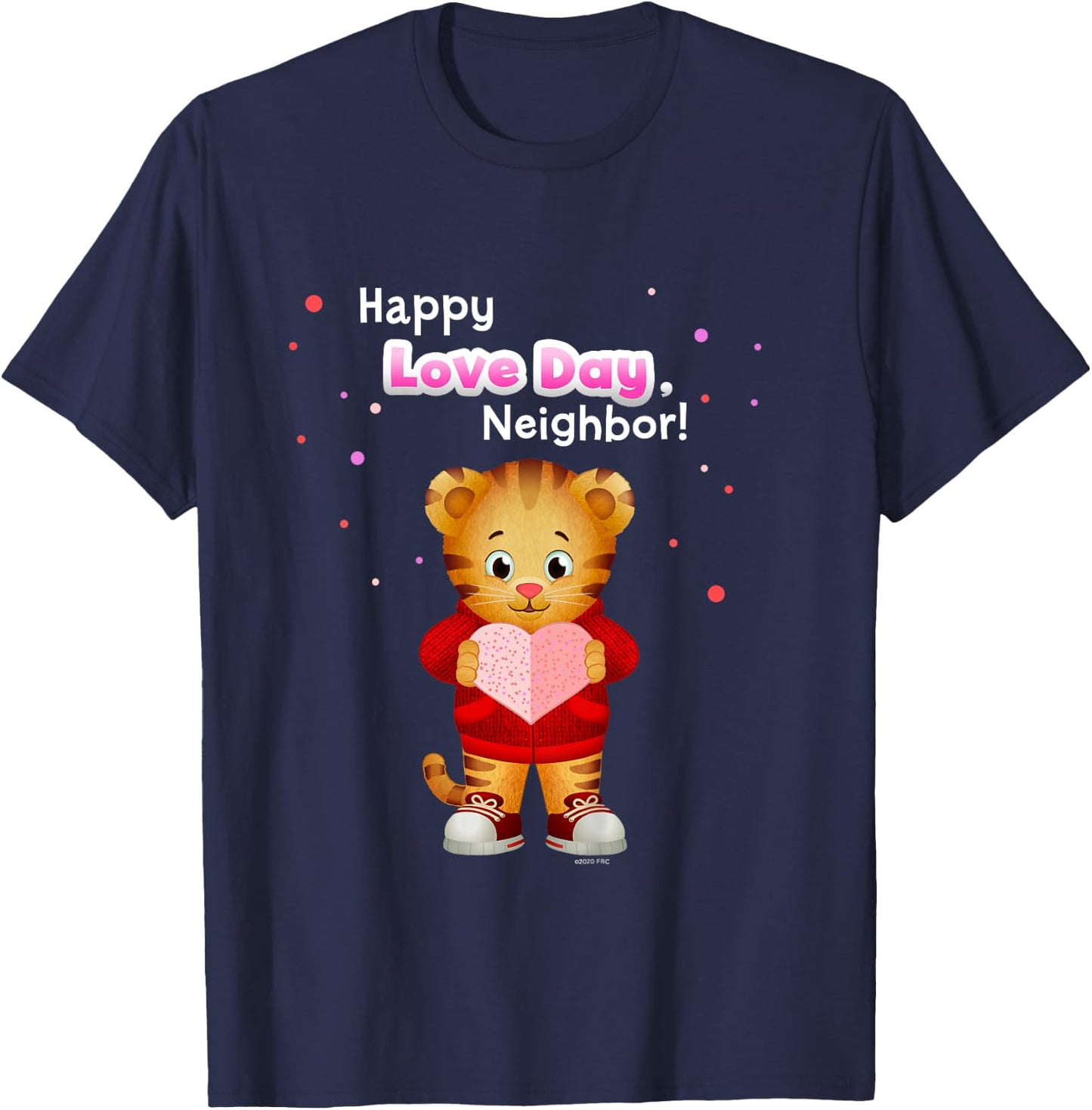 Happy Love Day, Daniel Tiger! (White/Pink) T-Shirt - T-Shirt | Navy