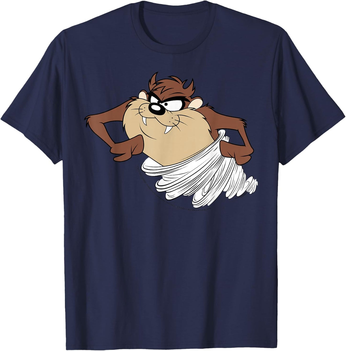 Looney Tunes Tasmanian Devil Tornado Retro Poster T-Shirt - T-Shirt | Navy