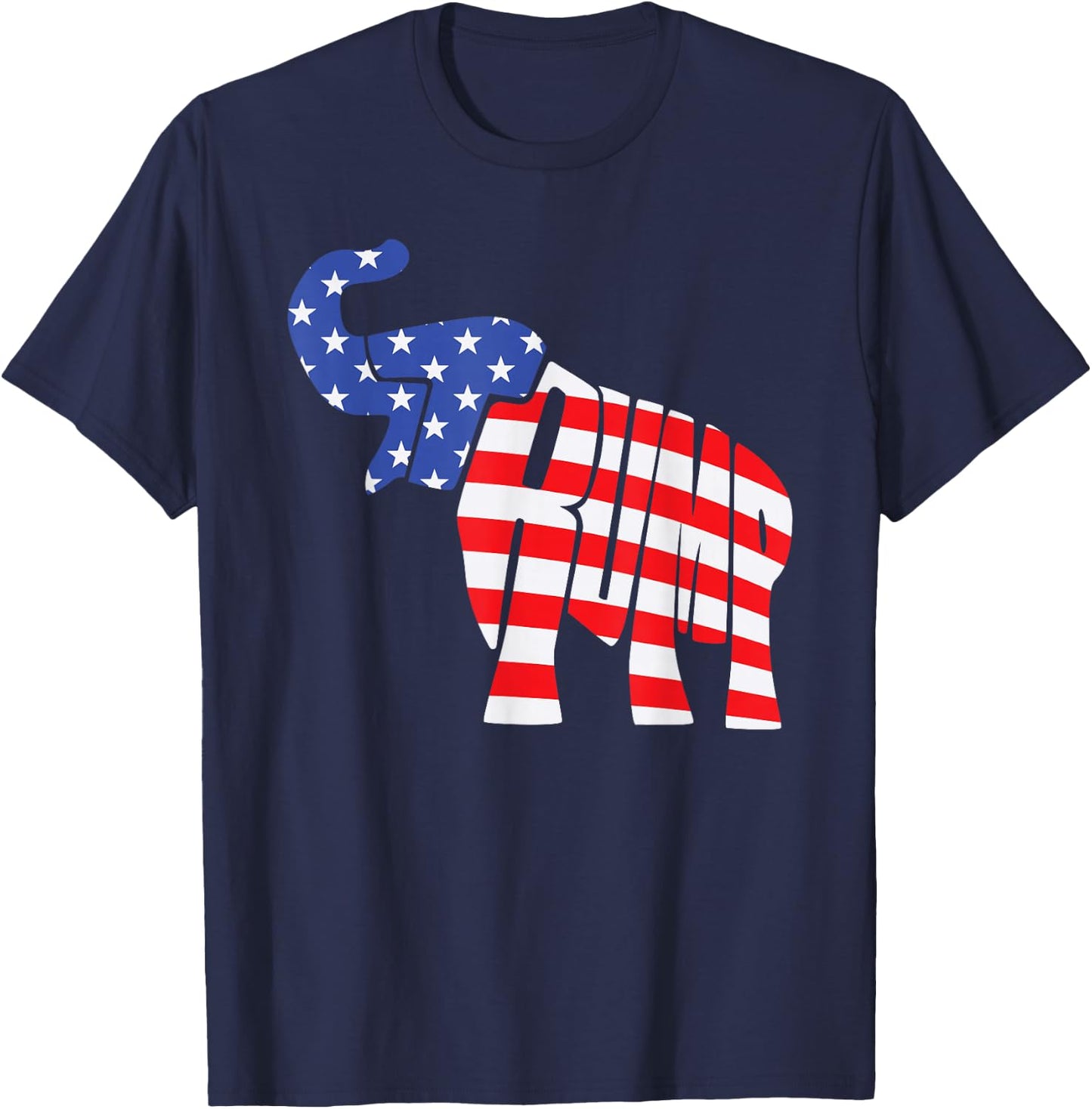 Cute Trump Gift | Proud American Flag Elephant Women T-Shirt - T-Shirt | Navy