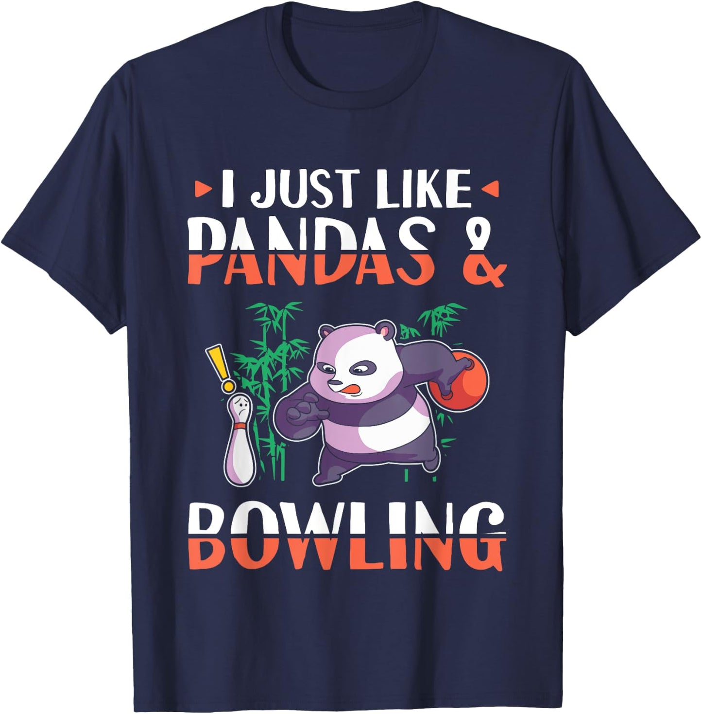 Panda Bowling I just love Pandas T-Shirt - T-Shirt | Navy