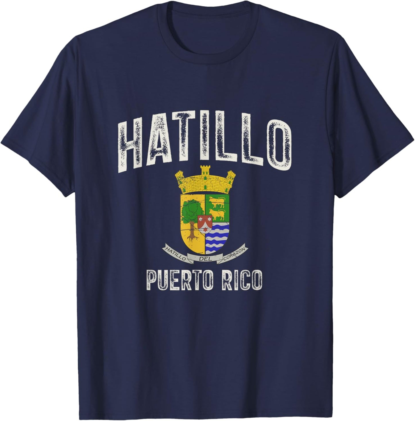 Hatillo City in Puerto Rico, Hatillo Armorial T-Shirt - T-Shirt | Navy