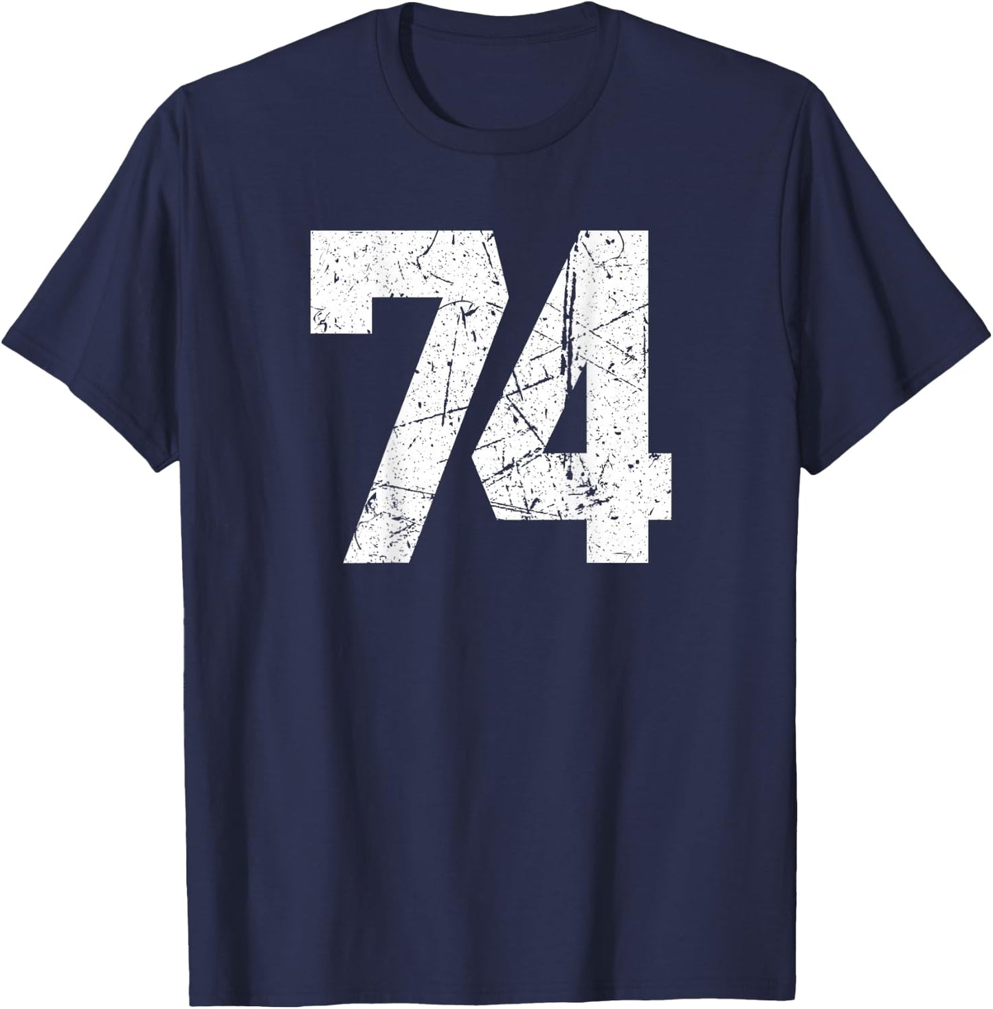 #74 Jersey Uniform Varsity Sports Number, 32nd Birthday T-Shirt - T-Shirt | Navy