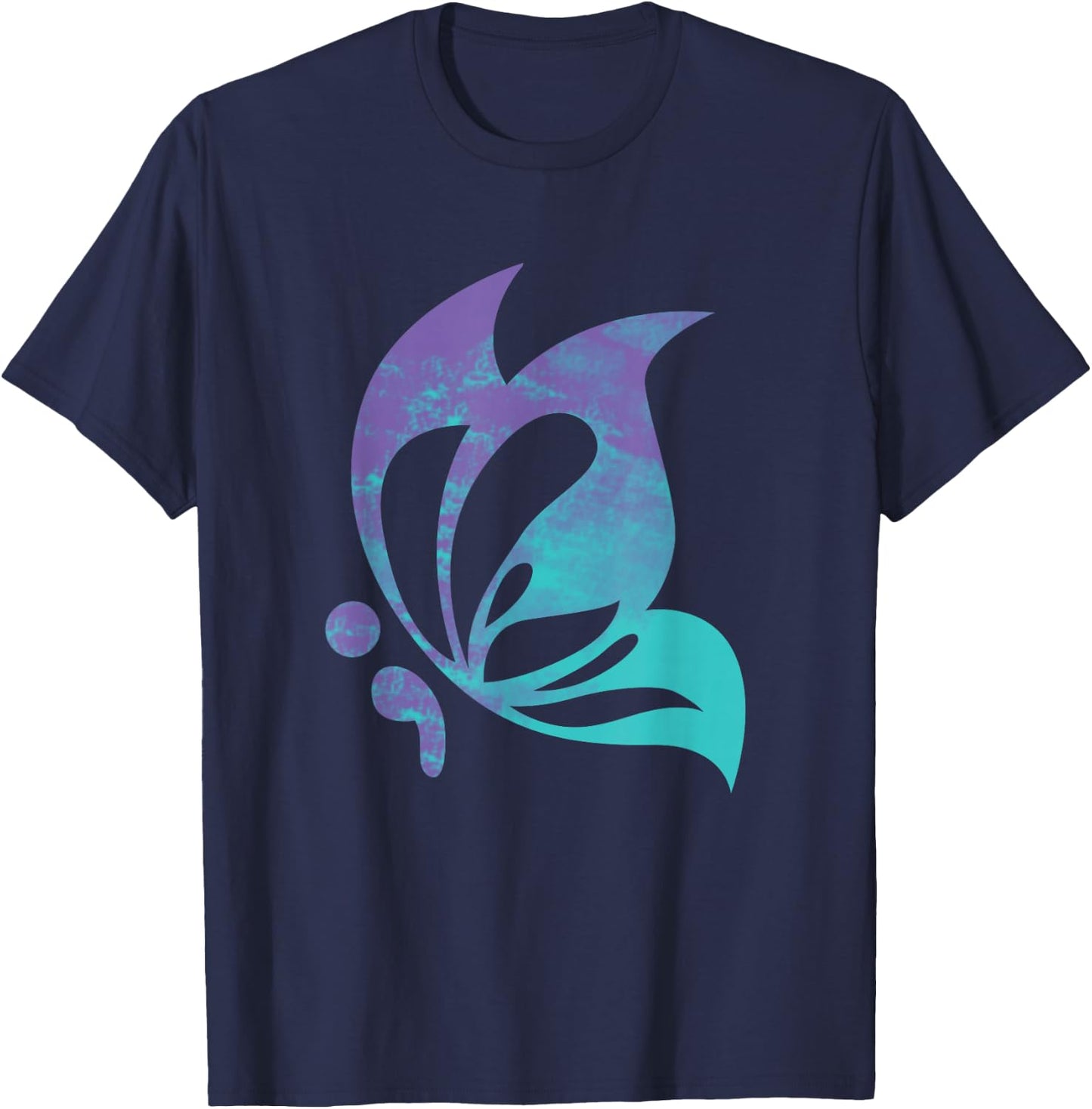 Semicolon Butterfly Mental Suicide Prevention Awareness T-Shirt - T-Shirt | Navy
