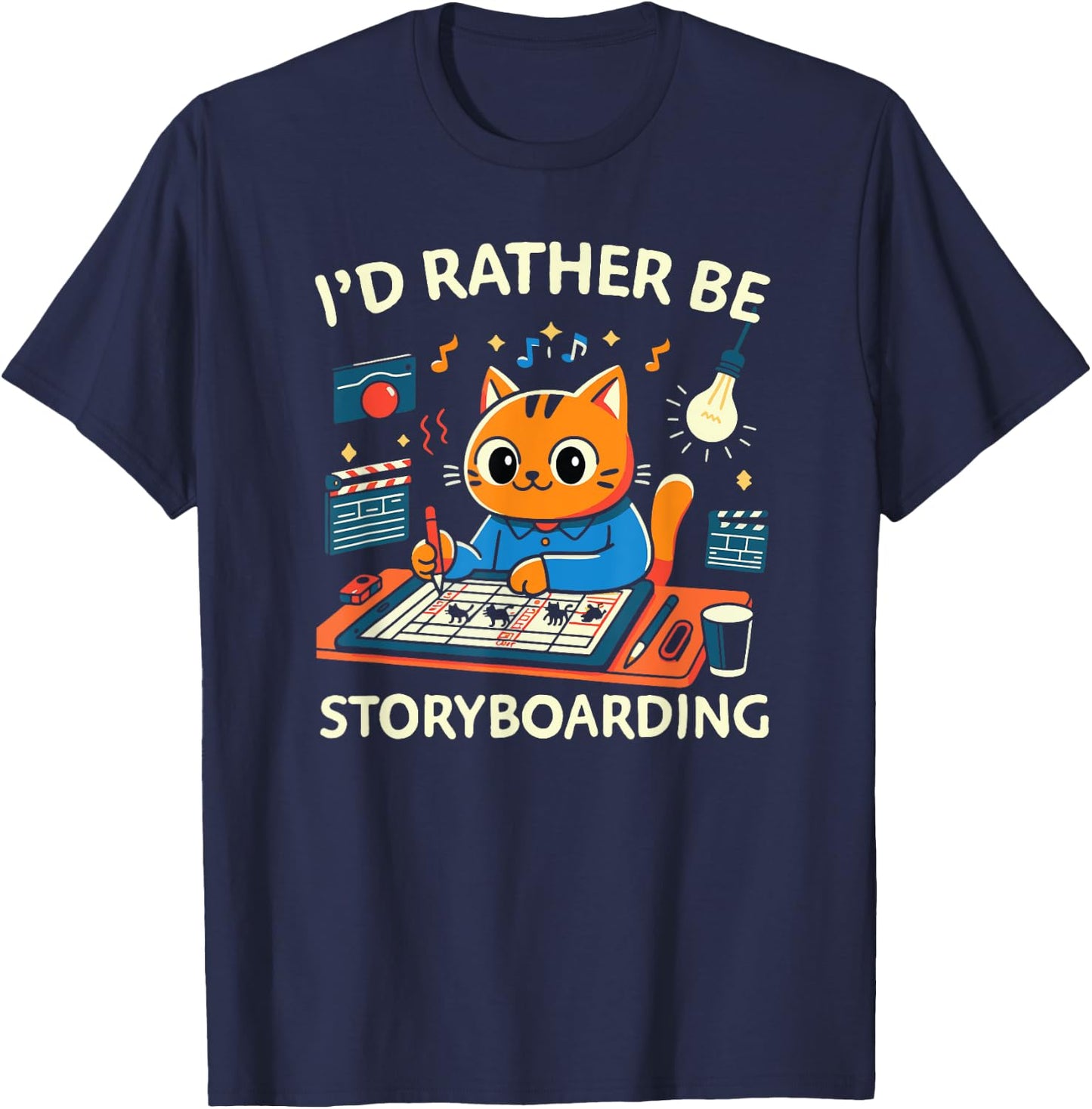 Storyboarding Animator Funny Cartoon Drawing Animation T-Shirt - T-Shirt | Navy