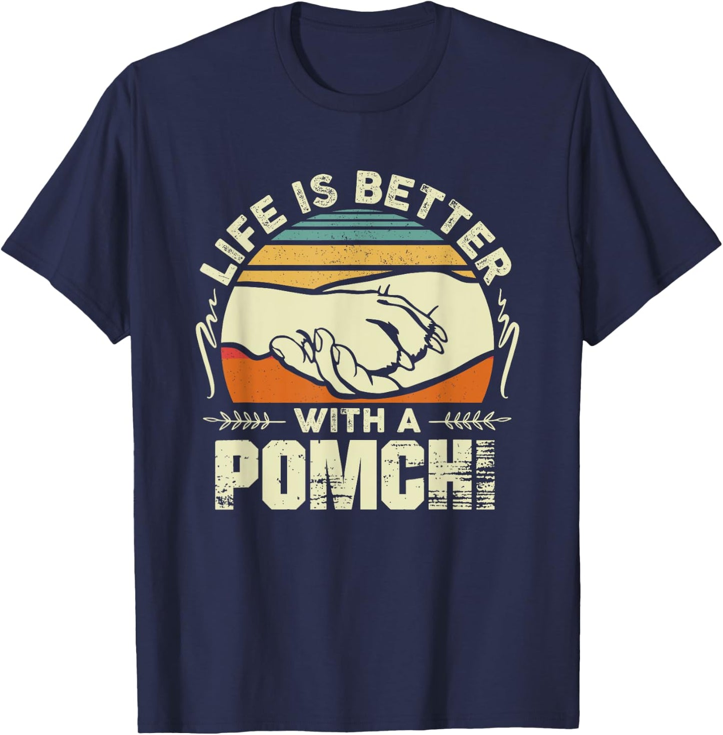 Pomchi Shirt Men Women Dog Mom Dog Lover T-Shirt - T-Shirt | Navy
