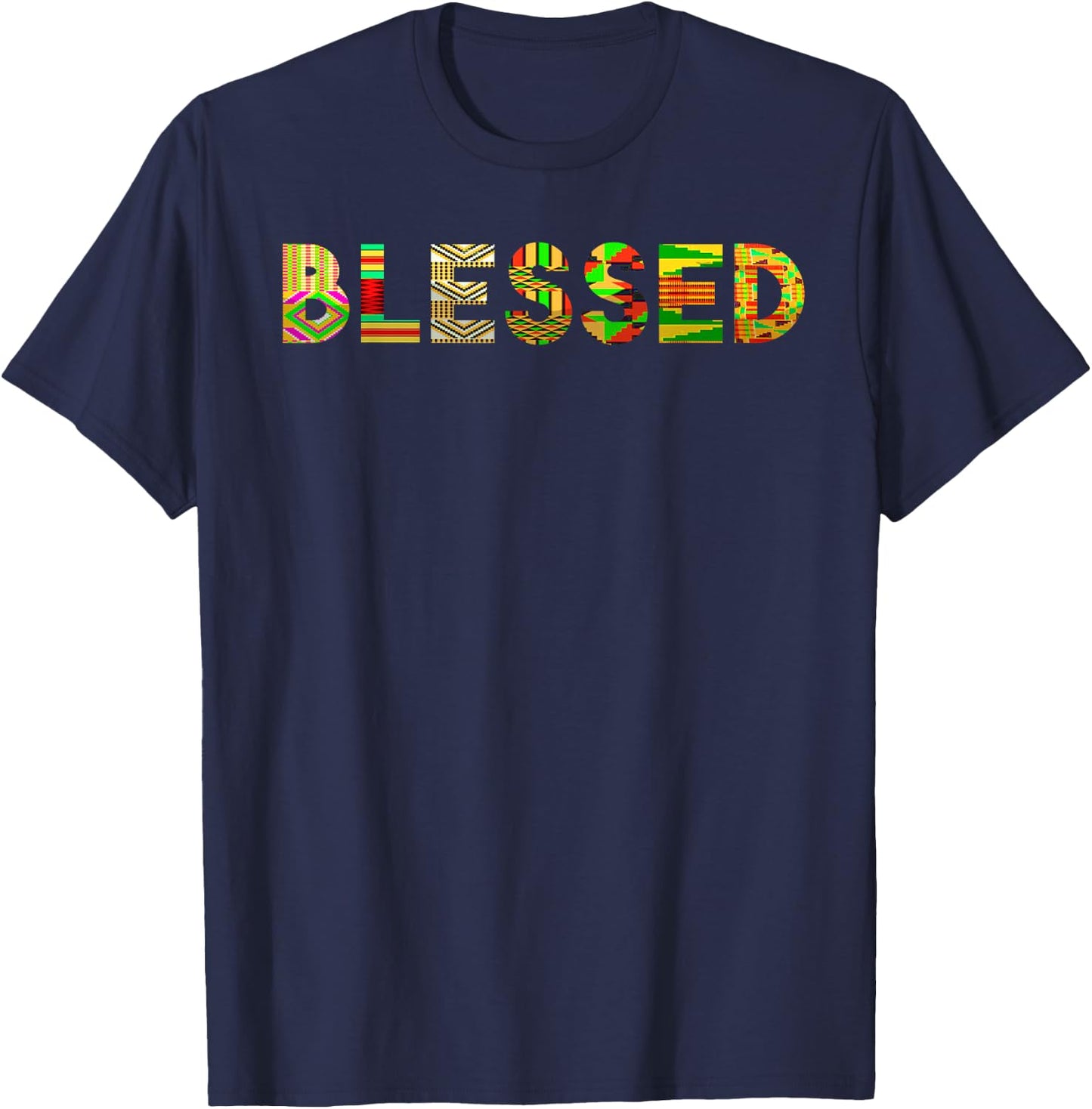 Cool Blessed Gift Her | Best Kente Women's Cloth Lover T-Shirt - T-Shirt | Navy