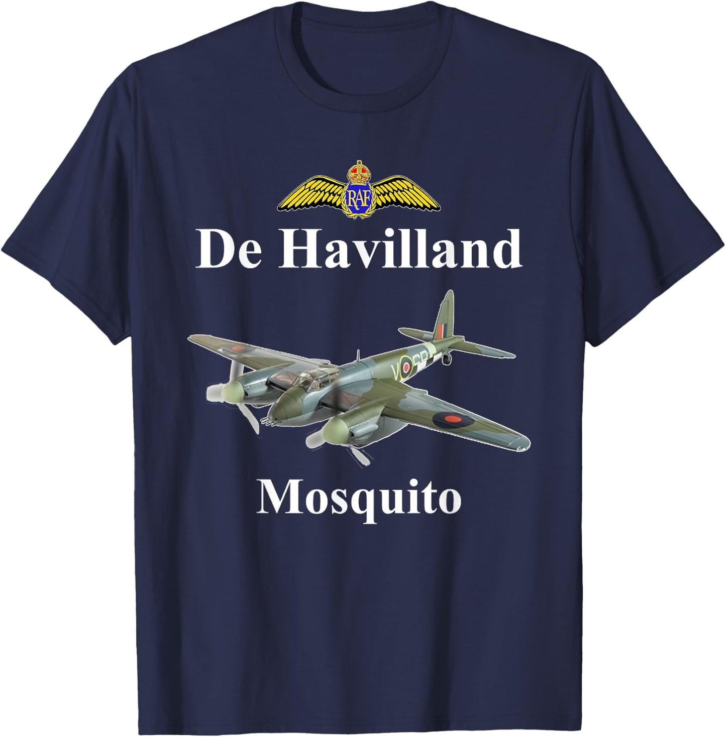 De Havilland Mosquito WWII Fighter Bomber Airplane T-Shirt - T-Shirt | Navy