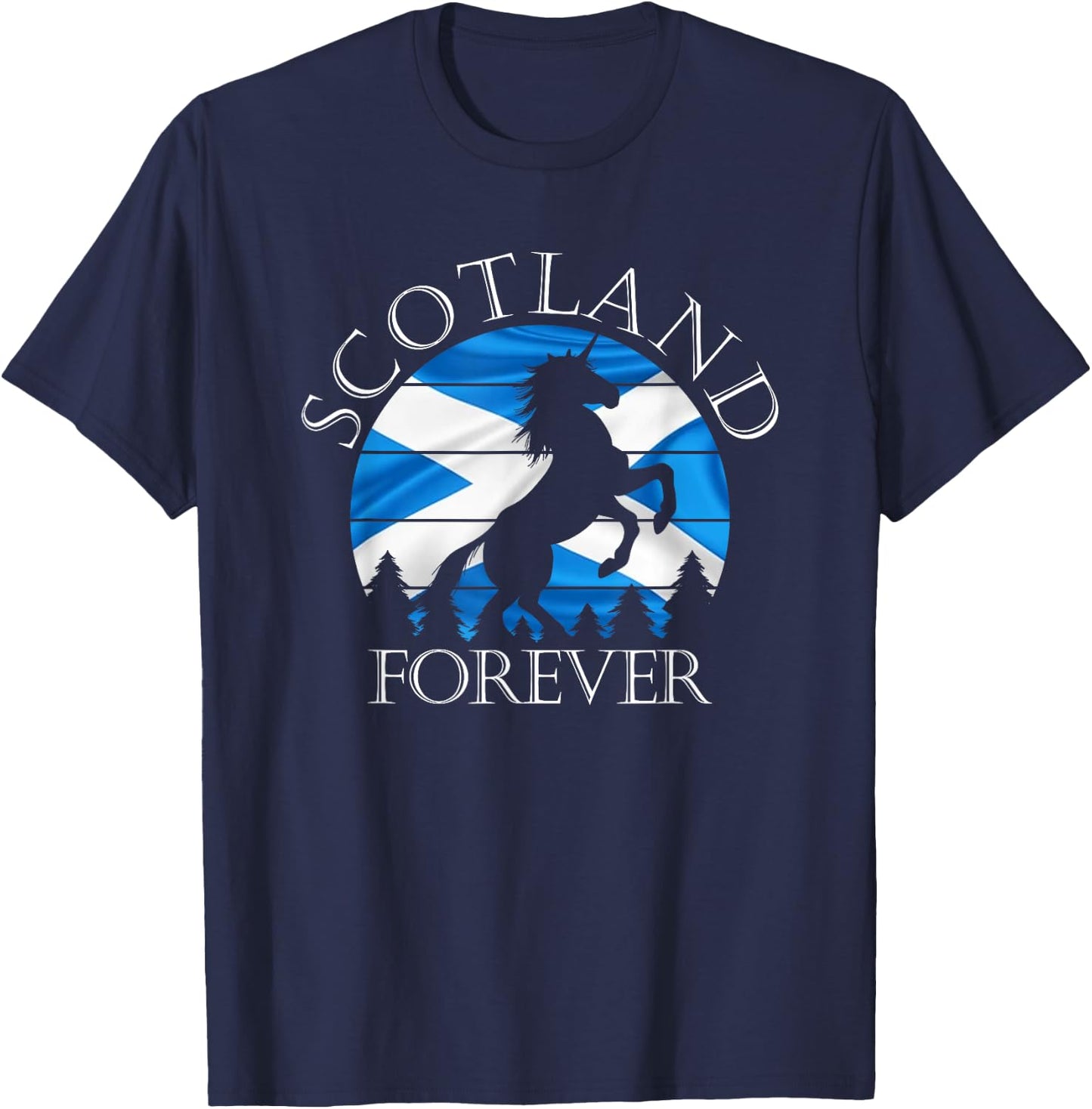 Scottish Pride Scotland Unicorn Scotland Flag Saltire T-Shirt - T-Shirt | Navy