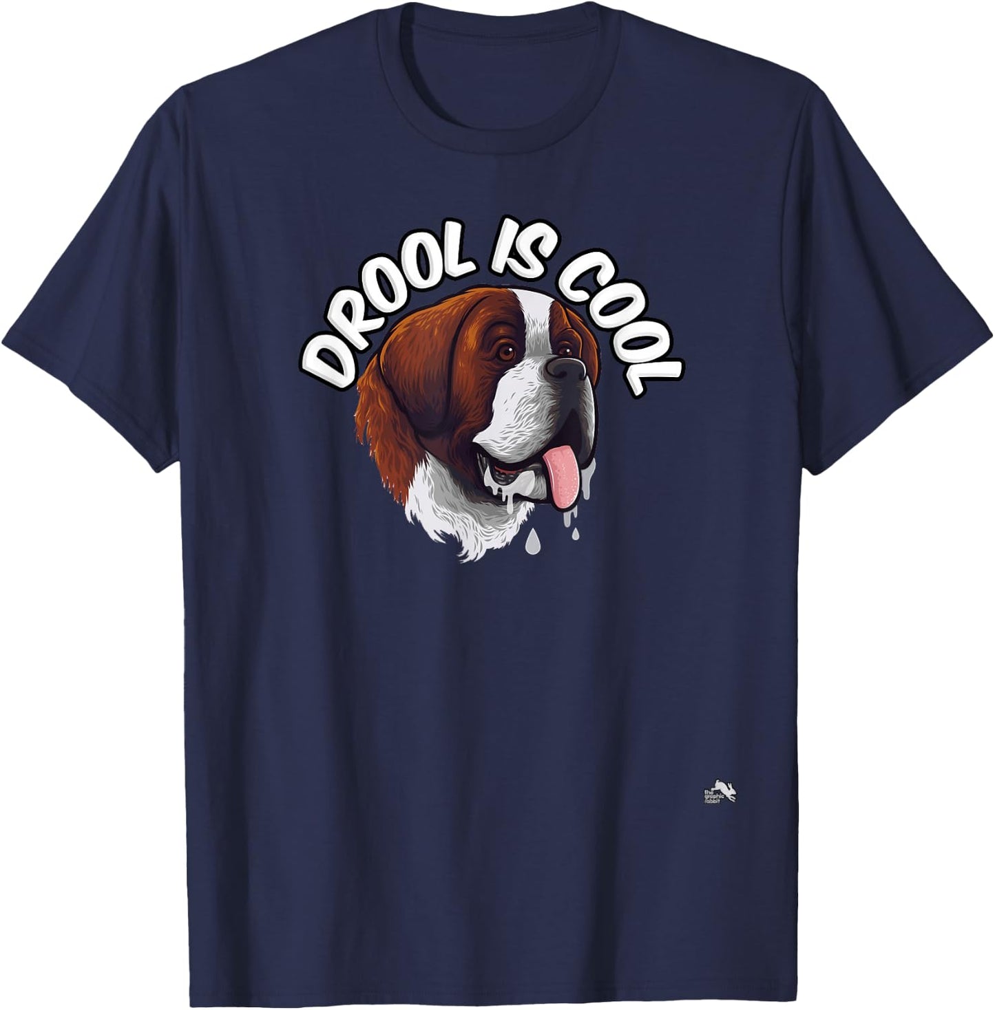 Drool is Cool - Saint Bernard - Drooling T-Shirt - T-Shirt | Navy