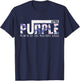 Purple Camo Month Of The Military Child Army Soldier Kids T-Shirt - T-Shirt | Navy