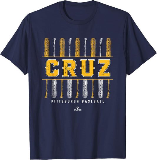 Vintage Baseball Bat Gameday Oneil Cruz Pittsburgh MLBPA T-Shirt - T-Shirt | Navy
