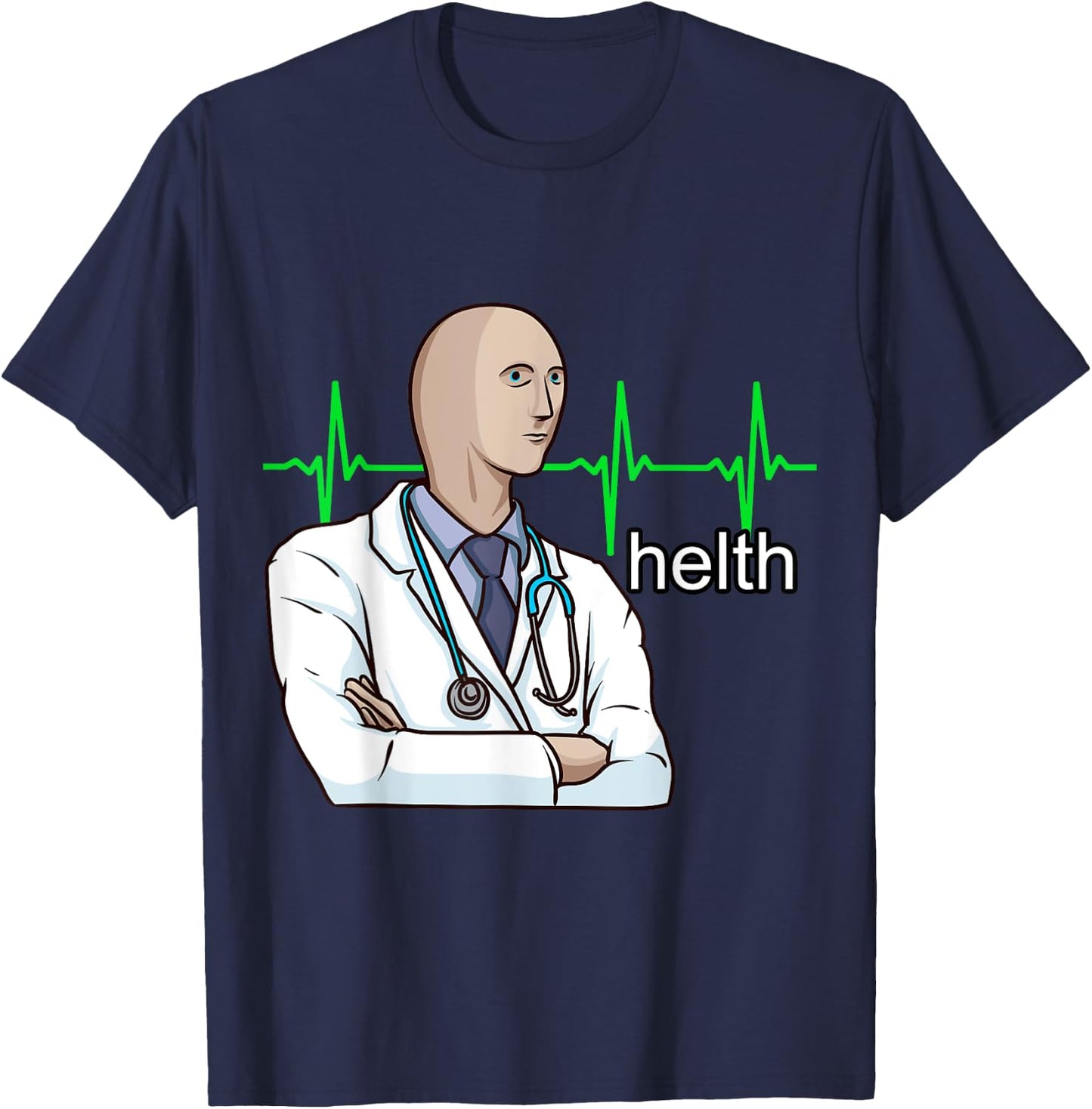 Helth Meme Man Funny Surreal Dank Meme T-Shirt - T-Shirt | Navy