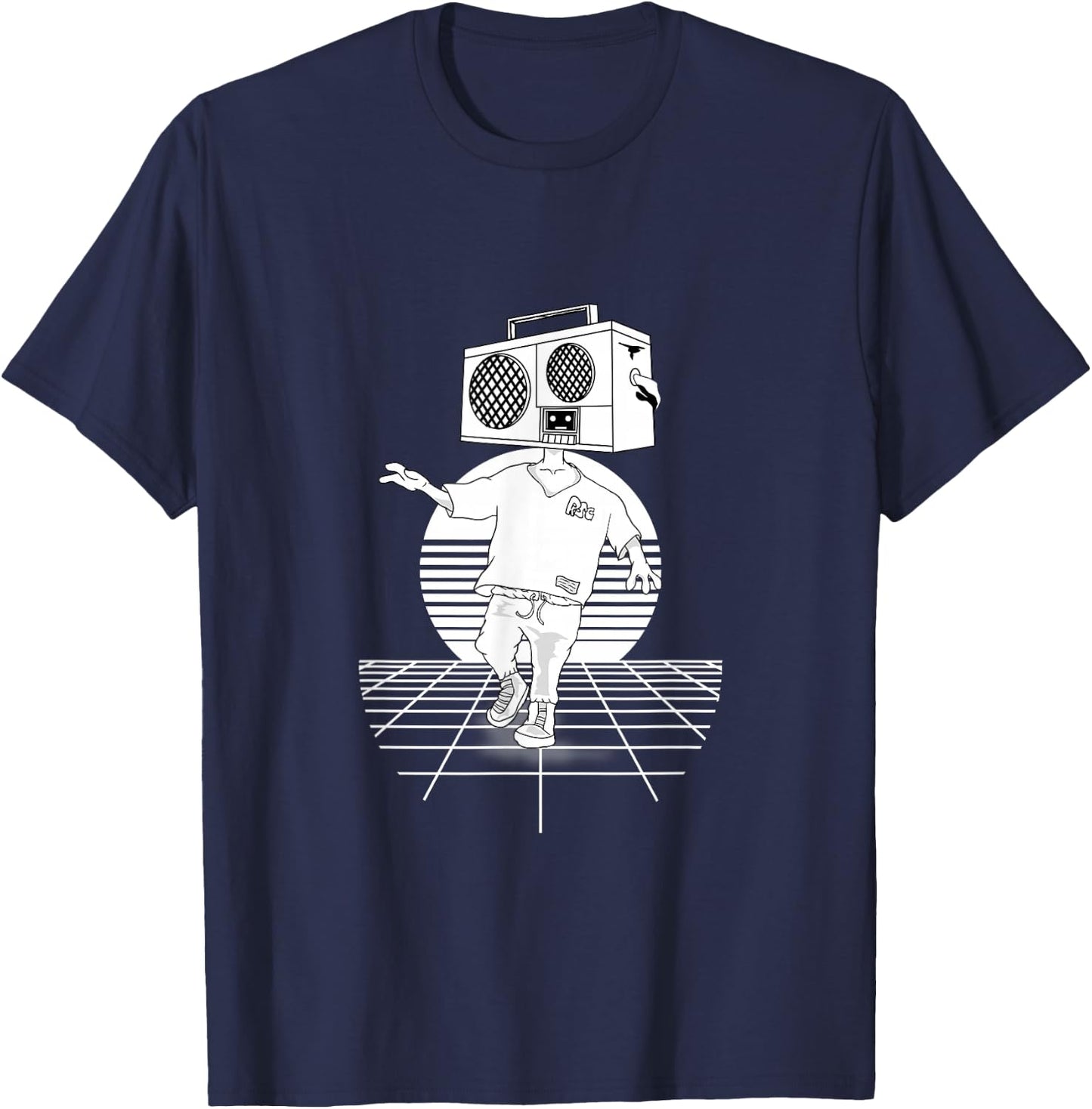 Vintage Radio Head Punk Retro inspired T-Shirt - T-Shirt | Navy