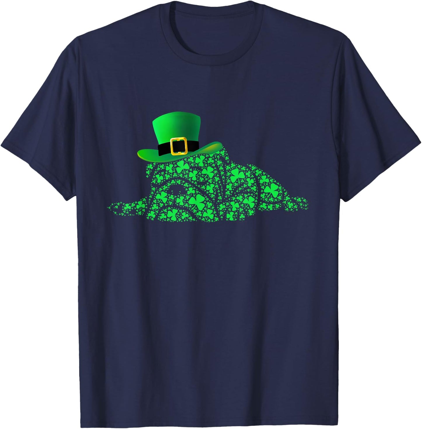 Irish English Bulldog Shamrocks Green Hat St Patricks Day Men Women Kids T-Shirt - T-Shirt | Navy