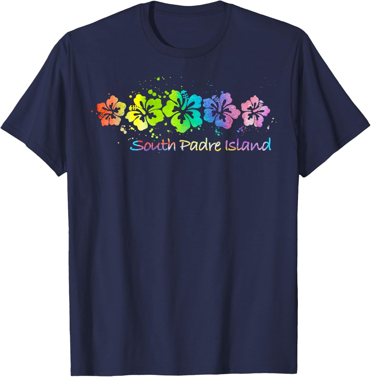 South Padre Island, TX Watercolor Beach & Surf T-Shirt - T-Shirt | Navy