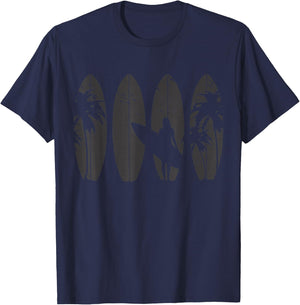 Surfer Gift Vintage Surfing Surf Board Beach T-Shirt - T-Shirt | Navy