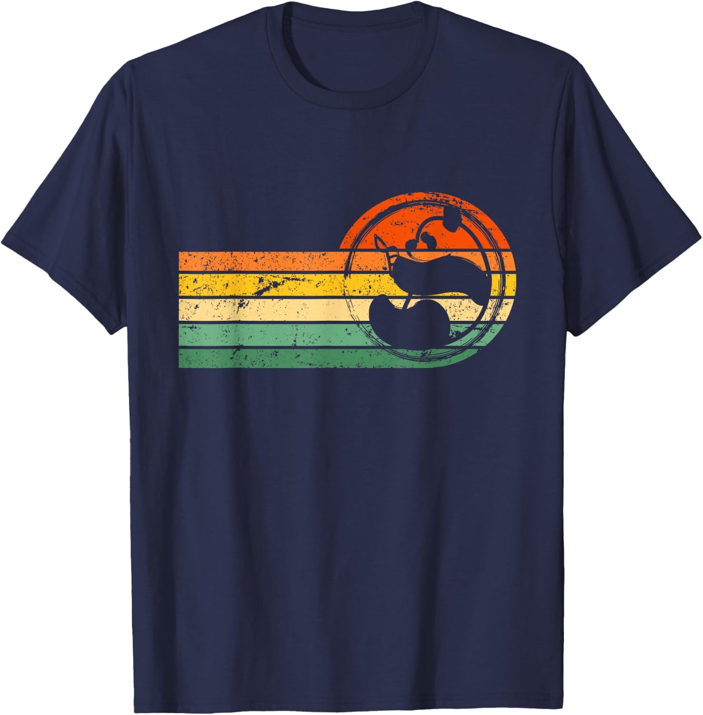 Panda Bear Silhouette Retro Vintage 60s 70s Gift T-Shirt - T-Shirt | Navy