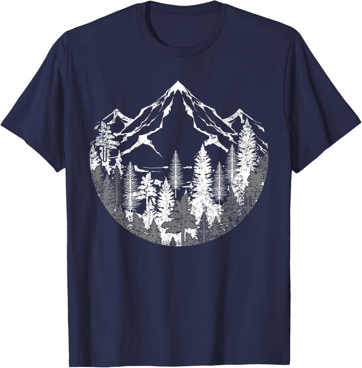 Wildlife Forest Hiking Mountains Outdoor Trees Nature Forest T-Shirt - T-Shirt | Navy