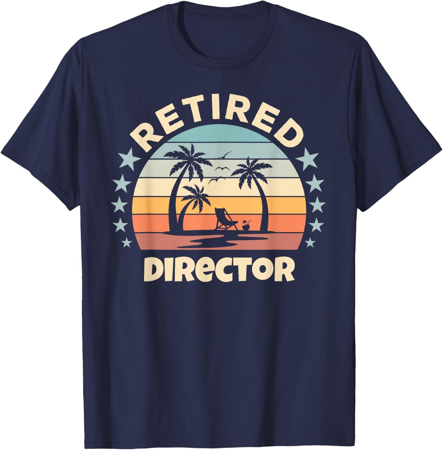 Relaxing Tropical Sunset Retired Director T-Shirt - T-Shirt | Navy