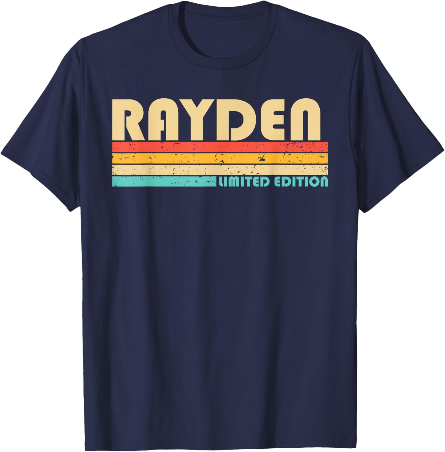 RAYDEN Name Personalized Funny Retro Vintage Birthday T-Shirt - T-Shirt | Navy