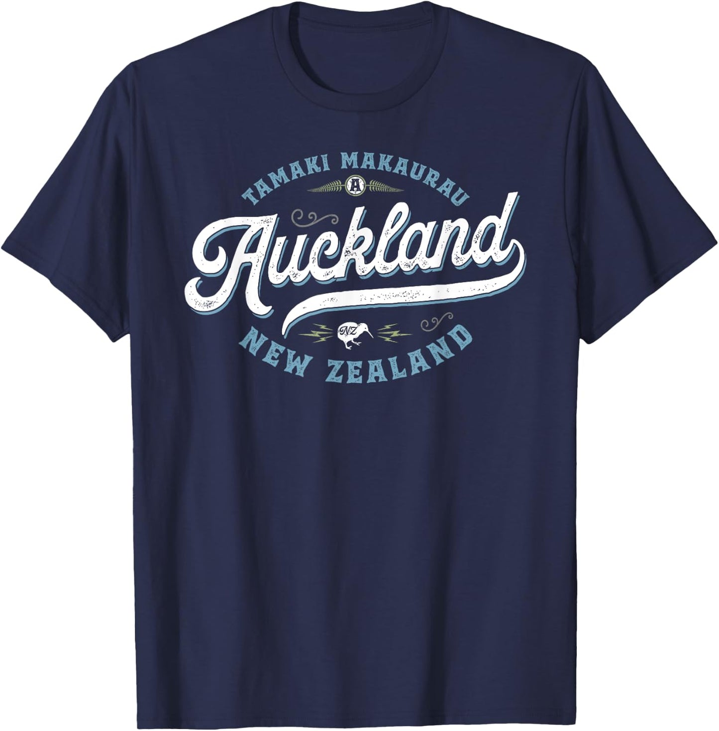 Auckland New Zealand - Vintage NZ Travel Souvenir Gift T-Shirt - T-Shirt | Navy