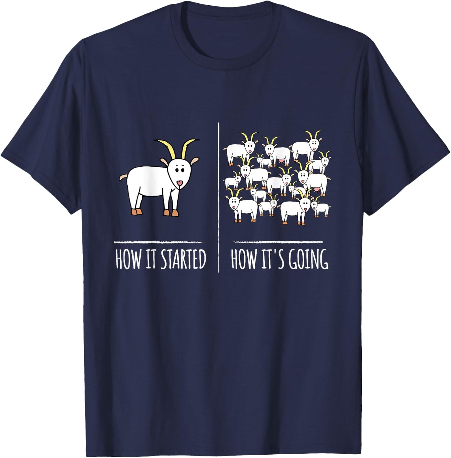 Goat Shirts | Goat Lovers Farm Apparel Meme Pun Funny Goat T-Shirt - T-Shirt | Navy
