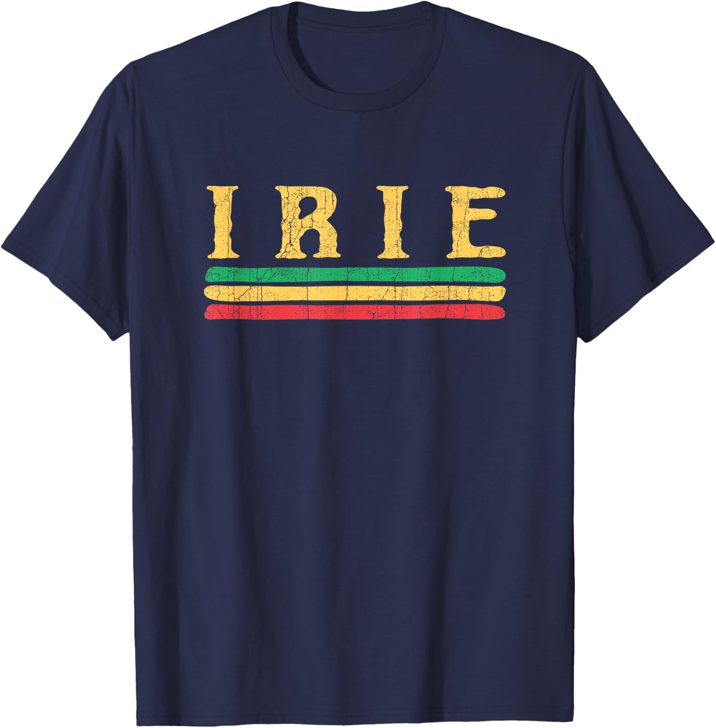 Irie Rasta Reggae Rastafari Funny Jamaica jamaican T-Shirt - T-Shirt | Navy