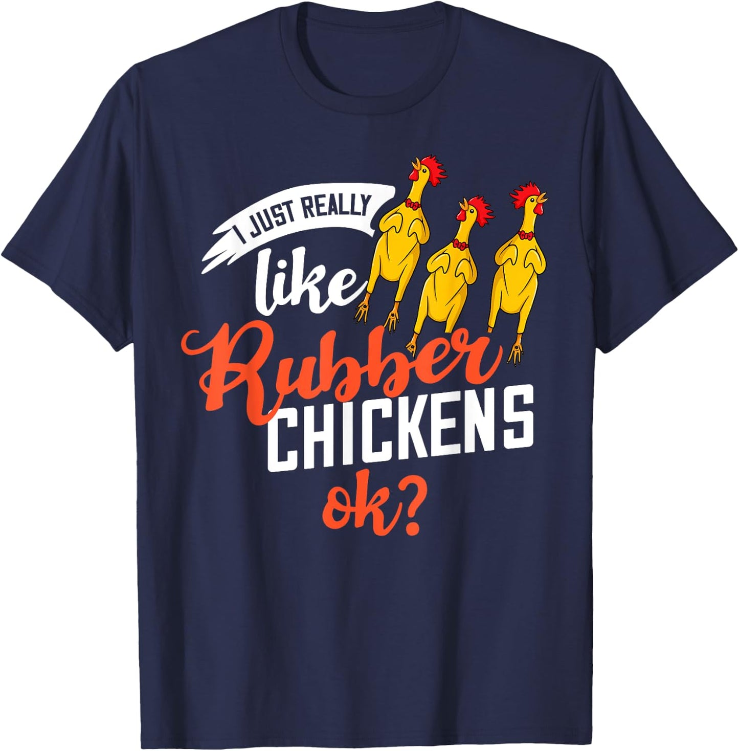 Rubber Chicken Screaming Costume T-Shirt - T-Shirt | Navy