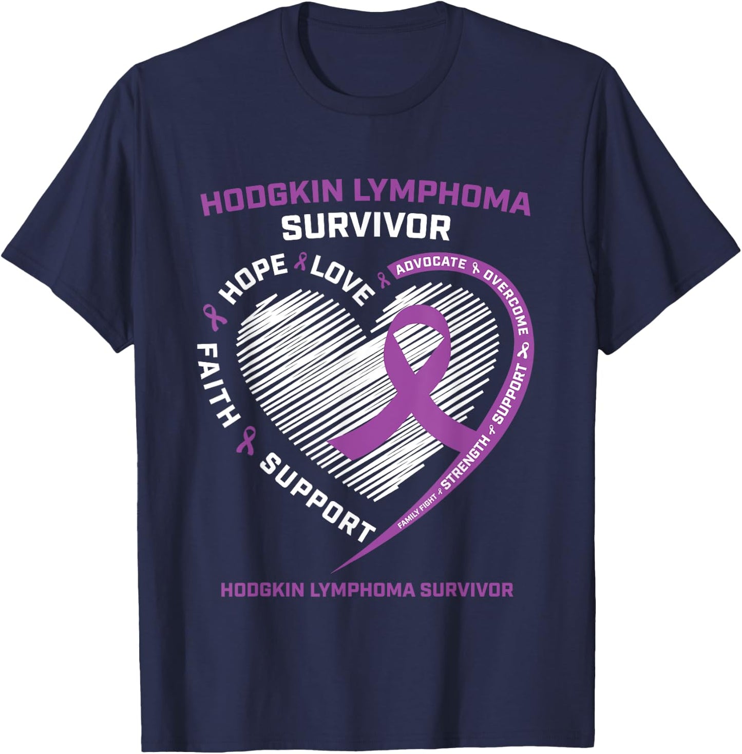 Cancer Survivor Shirts Hodgkin's Lymphoma Survivor T-Shirt - T-Shirt | Navy