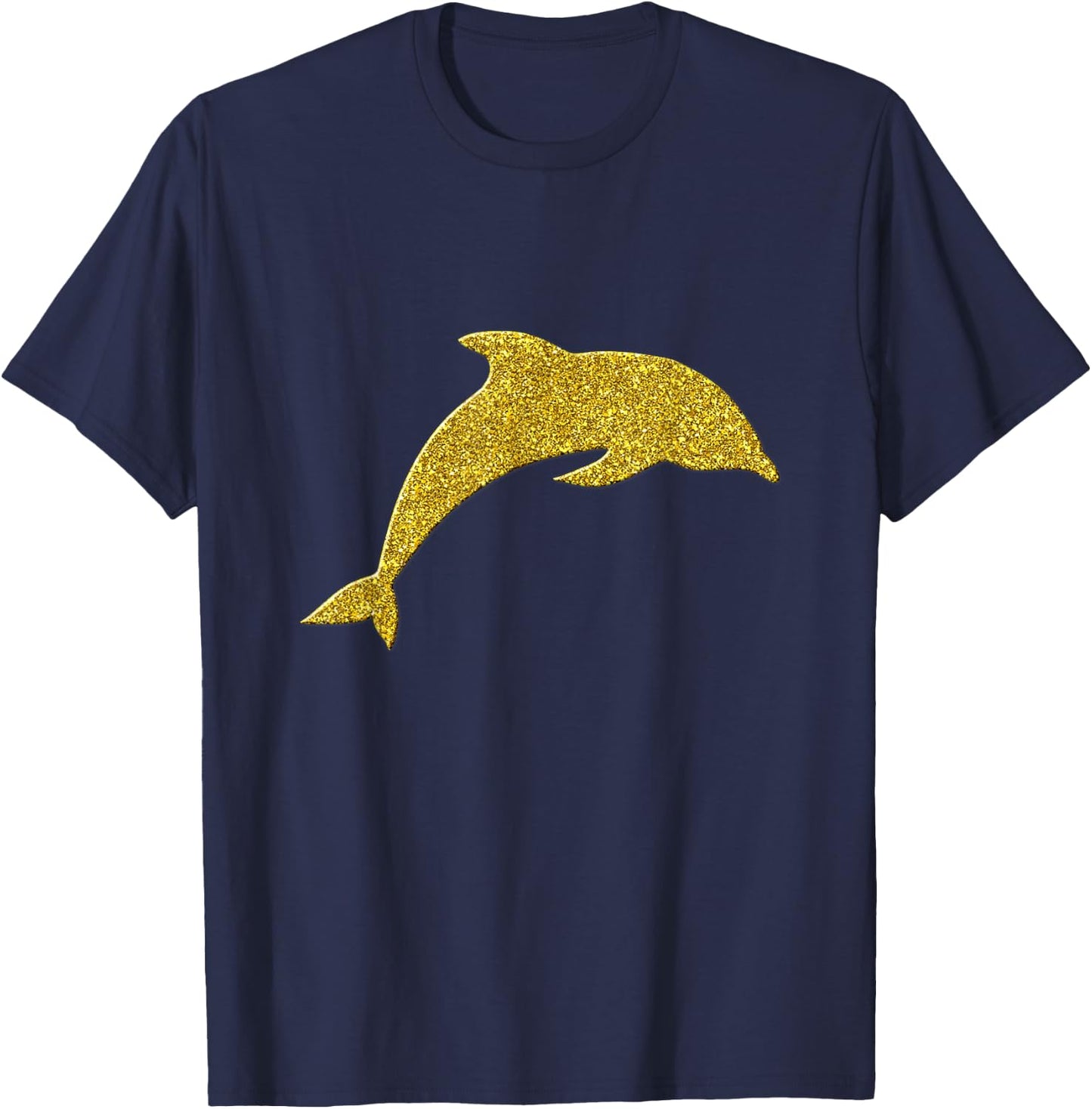 Dolphin Fish Vintage Golden Retro Symbol T-Shirt - T-Shirt | Navy