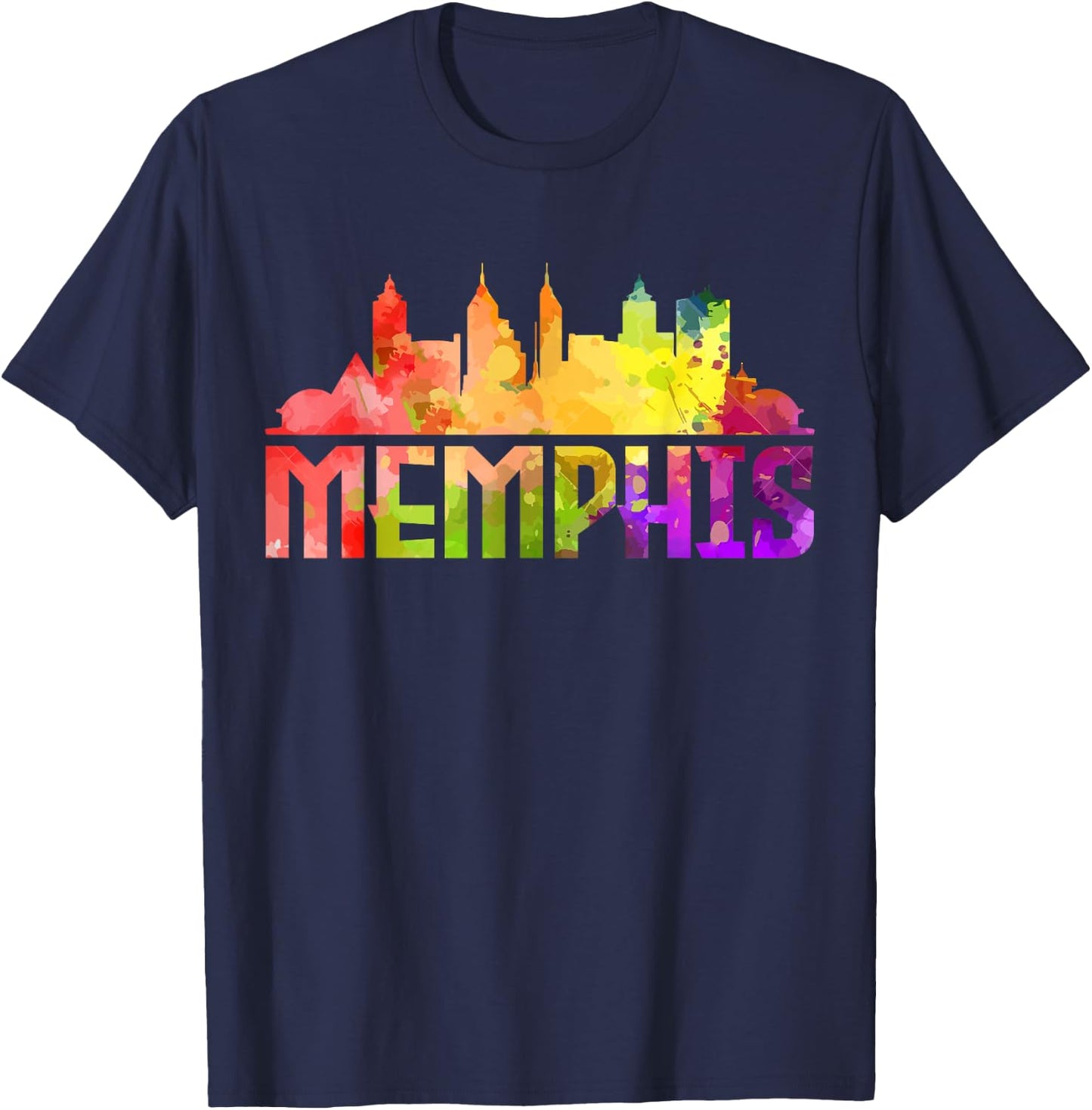 Memphis Skyline Tennessee Souvenir Gift T-Shirt - T-Shirt | Navy
