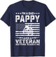 I'm a Dad Pappy and a Veteran nothing scares me Funny Gifts T-Shirt - T-Shirt | Navy