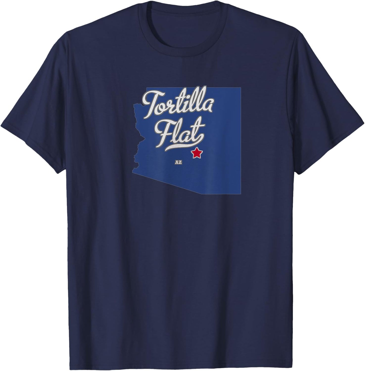 Tortilla Flat Arizona AZ Map T-Shirt - T-Shirt | Navy