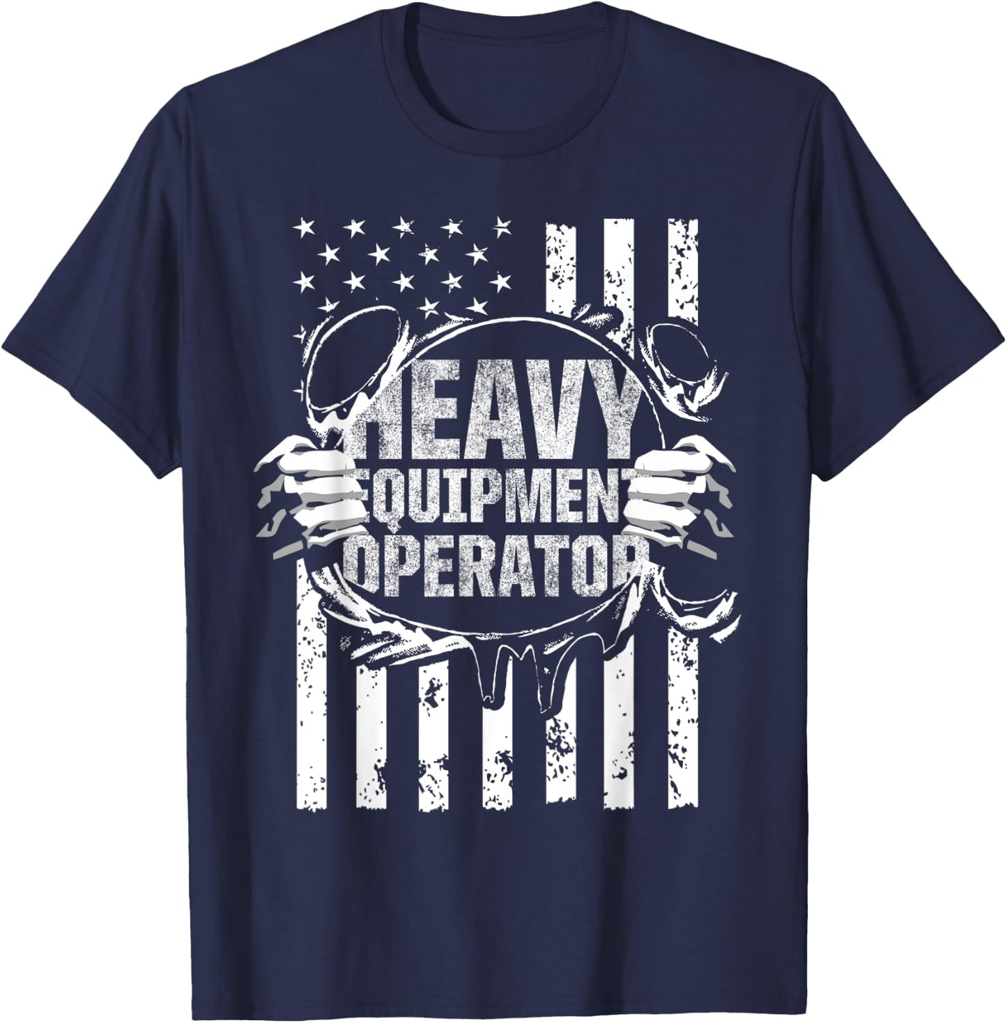 Heavy Equipment Operator America Funny Driver T-Shirt - T-Shirt | Navy