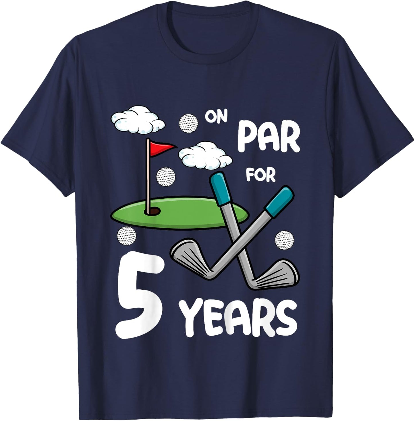 5th Birthday Golf Funny Golfer 5 Year Old Boy Girl T-Shirt - T-Shirt | Navy
