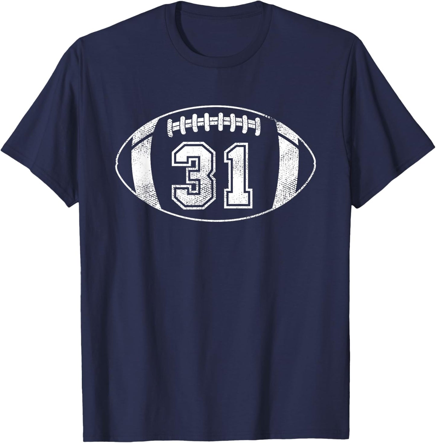 Football Player #31 Football Parent Jersey 31 Varsity Team T-Shirt - T-Shirt | Navy