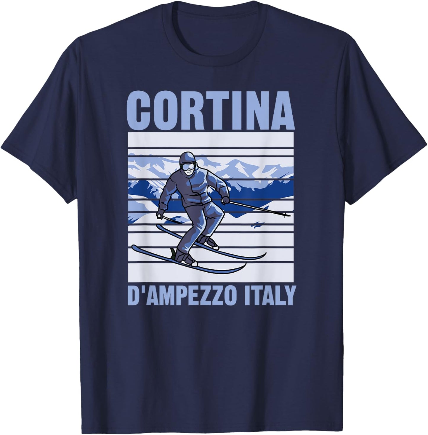 Cortina d'Ampezzo Italy Ski T-Shirt - T-Shirt | Navy