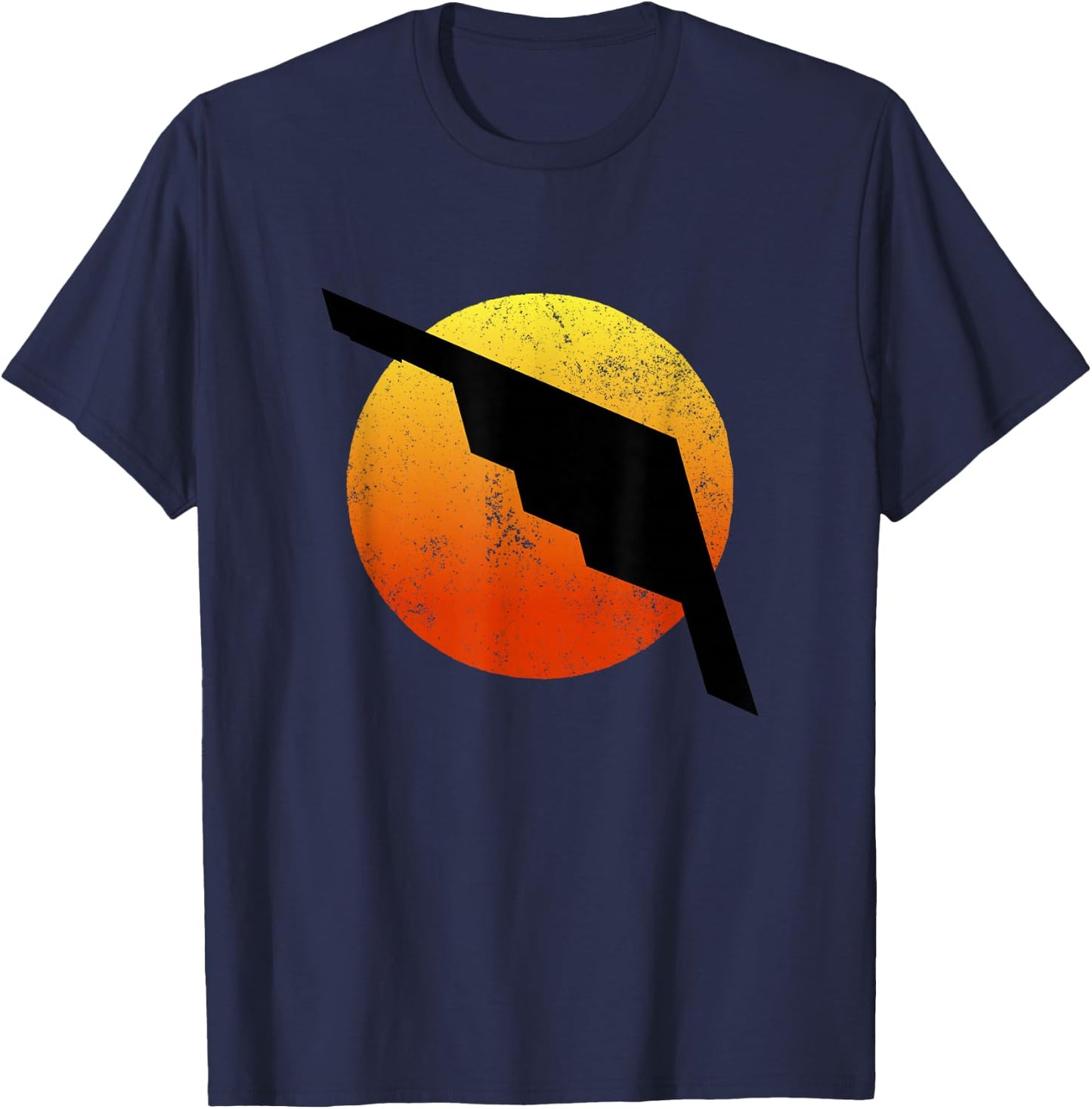 B-2 Bomber Silhouette Sunset Military Airplane Stealth B2 T-Shirt - T-Shirt | Navy