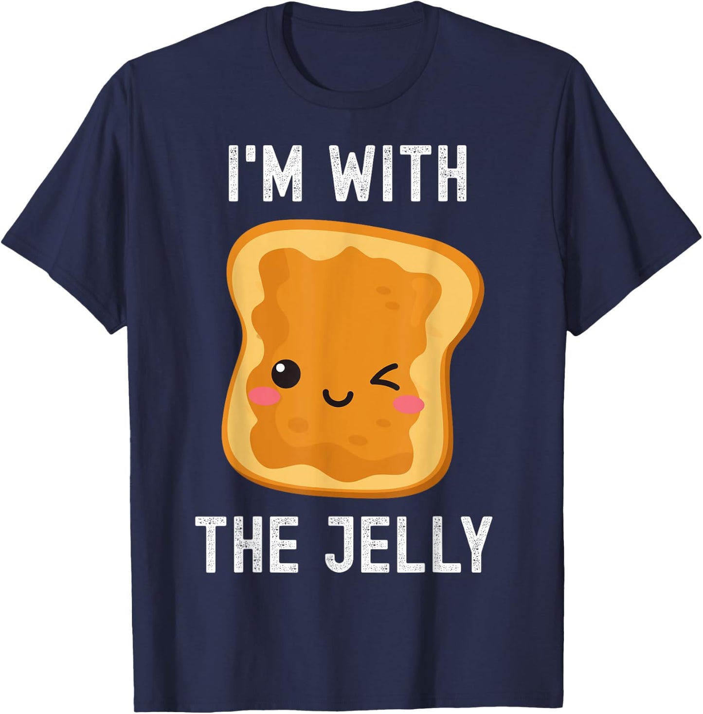 Funny Peanut Butter & Jelly Matching His & Hers Couples T-Shirt - T-Shirt | Navy