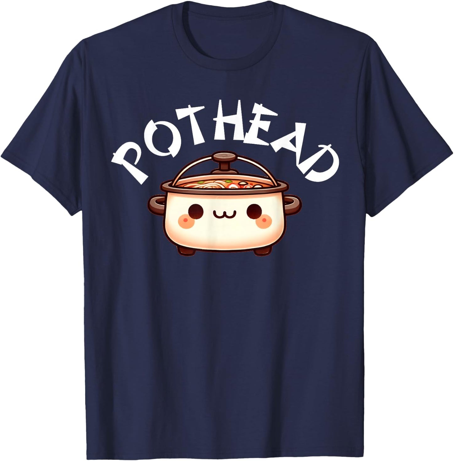 Funny Hot Pot Kawaii Asian Food Chinese Hotpot Soup Humor , Small, Black T-Shirt - T-Shirt | Navy