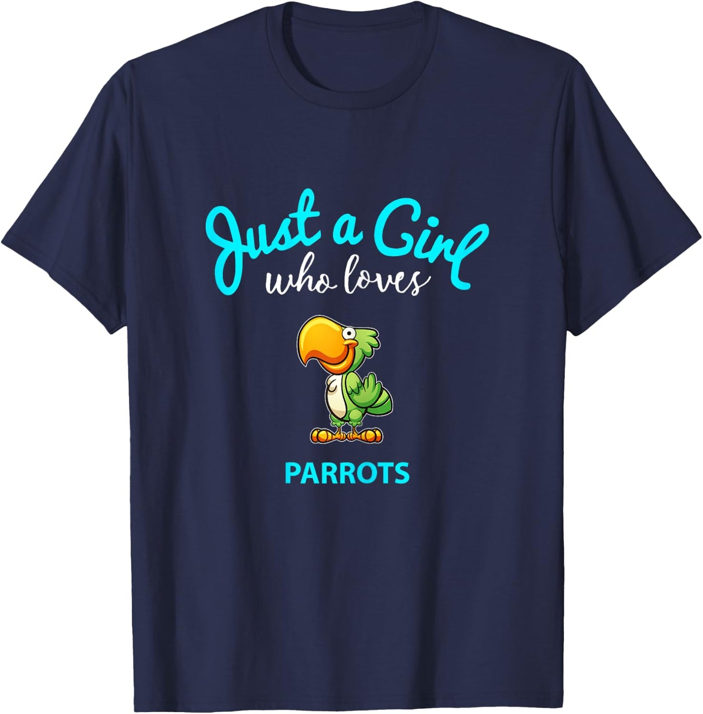 Parrot Shirt for Girls | Children Parrot T-Shirt - T-Shirt | Navy