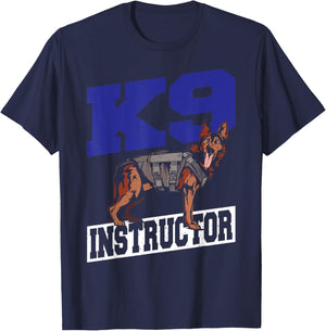 K9 Police Dog Canine Belgian Malinois K9 Instructor Men Women T-Shirt - T-Shirt | Navy